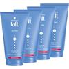 TAFT Schwarzkopf Tafft Gel Ultra Styling (4 x 150 ml), gel per capelli rafforzati con una presa ultra forte, delicato su capelli e cuoio capelluto, gel vegano per acconciature