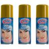 Virsus 3 bombolette Spray da 100 ml di Colore Oro temporaneo per Capelli, colora i Tuoi Capelli per Feste Party e Eventi sia per Bambini e Ragazzi lacca Colorata Dorata