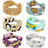 RODAILYCAY Confezione da 6 fasce larghe per capelli con motivo tigre, da donna, morbide fasce per capelli antiscivolo, fasce elastiche per sudore, yoga, allenamento, bandana annodata incrociata