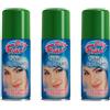 Virsus 3 bombolette Spray 100 ml di Colore Verde temporaneo per Capelli, colora i Tuoi Capelli per Feste Party e Eventi sia per Bambini e Ragazzi lacca Colorata Verde