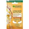 Garnier - Maschera occhi in tessuto con acido ialuronico e succo d'arancia, idratante e illuminante, confezione da 4
