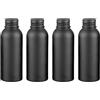 YANCAER 4 Pezzi 100ml Flaconi in Alluminio Nero con Tappo a Vite - Contenitori Ricaricabili per Cosmetici, Oli Essenziali, liquides, huiles, cosmétiques, voyages et préparations DIY