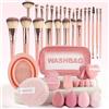 Syzplnwy Set di 46 pennelli da trucco multifunzione per il viso e per l'applicazione degli occhi, kit di pennelli per fondotinta e trucco occhi e viso