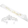 BAZEITFLOW 2 Pezzi Fascia Prom Queen con Accessori per Cerimonia Feste e Matrimoni in Resistente