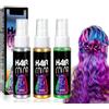 Generico Spray colorante temporaneo per capelli in 3 colori, spray colorato per capelli, tintura lavabile, per cosplay, balli scolastici, feste, Natale, Halloween (3pcs-Grigio, Giallo, Verde)