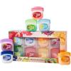 Generisch Balsamo per labbra con sapore di frutta, confezione da 8 balsami per labbra secche, come balsamo incolore, lucido e notte in set regalo per donne, uomini e bambini