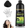 Holibao Hair Dye for Black & Brown Dew Shampoo - 3-In-1 Black Hair Dye Shampoo, Herbal Hair Dye Shampoo, Instant Black Hair Shampoo,Hair Color Shampoo - 100% Gray Hair Coverage for Men and Women (Black)