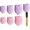 ROSPRETTY 6pcs Protezione per pennelli Make Up Porta pennelli in silicone, Resistente alla Polvere e alla Deformazione, ROSPRETTY Copertura per Pennelli da Trucco