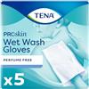 TENA Wet Wash Gloves senza profumo (1 x 5 pezzi)