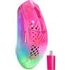 SteelSeries Mouse da gioco wireless SteelSeries Aerox 3 WL Gen 2 Magenta Haze 62716