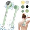 ARBGO 6 in 1 aiuto crema per schiena, spazzola elettrica per il corpo, spazzola per doccia ricaricabile USB, con manico lungo, con 6 testine di pulizia, spazzola per la schiena, scrub per la pulizia