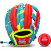 Franklin Sports Air Tech Baseball Glove with Ball - Tee Ball - Soft Air Tech Foam - Royal/Red