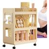 Generico Yoga Storage Rack - Movable Workout Equipment Storage Rack | Gym Storage Rack With Hooks And Wheels | Gym Equipment Storage | Fitness & Exercise Organization For Yoga Mats, Dumbbells