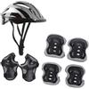 Oshhni Set di Ginocchiere per Casco da Skateboard a rotelle per Bambini, Casco da Bicicletta, gomitiere pratiche Multifunzione per Ragazzi e Ragazze, Argento
