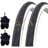 Deestone 2 COPERTONI E 2 CAMERE D'ARIA BICI MTB 26x1.75 BIANCONERO STRADALE