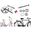 CicloSportMarket GUARNITURA + PEDIVELLA + 2 CHIAVELLE + PERNO + CALOTTE Graziella - Olanda - R (Modello Inglese diametro 34,75 mm, 39 - 57 - 47= 143mm)