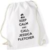 bubbleshirt Sacca da ginnastica Keep calm and call Jessica Fletcher - La signora in giallo - Jessica Fletcher - idea regalo - dimensioni: 36x46 cm