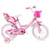 Denver Bike Bicicletta Bambina 16 Pollici Licensed Minnie, 4-6 Anni, Rotelle Removibili, Freni Caliper Anteriore/Posteriore, Telaio Acciaio, Ruote Gonfiabili, Trombetta e Portabambola
