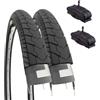 Ecovelo' 2 COPERTONI 26 X 1.75 (47-559) + CAMERE AMERICA PNEUMATICI SLICK PER CITY BIKE BICI UOMO STRADALE