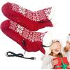 Generico Riscaldati Uomo - Calze Termiche con Batteria USB a Motivo di Neve | Calore Comfort per Piedi in Clima Freddo per Uomo Donna - Ideali per Camminare Moto