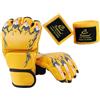 Generic Guanti da Combattimento da Boxe Mezze Dita, Guanti MMA, Guanti da Sparring in PU, Guanti da Boxe con Sacco Pesante MMA, Giallo