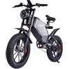 RZOGUWEX Bicicletta elettrica, E-BIKE fuoristrada da 20 pollici per adulti con batteria rimovibile agli ioni di litio 48V 25AH, ruota magnetica forgiata con doppio freno a disco idraulico