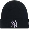 New Era York Yankees MLB League Essential Black Purple Cuff Knit Beanie - One-Size