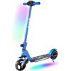E-RIDES Monopattino elettrico per bambini dai 6 ai 12 anni, con luce arcobaleno colorata, portata di 5 - 8 Km, scooter elettrico pieghevole per bambini, 130 W, per ragazzi