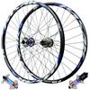 LPYDWZ Ruote for Bici da 26/27,5/29 Pollici, Mozzo MTB Lega di Alluminio 4 Cuscinetti Sigillati Freno a Disco Cerchio da Montagna for Cassetta da 7-12 velocità 2250g(Blu,27.5 inch)