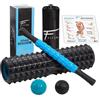 Fitem Set Rullo Massaggio Muscolare Foam Roller 4in1 Nero