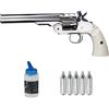 ECOMMUR ASG Schofield 6" argento Full Metal Co2 (6 mm) | Pistola Airsoft (pallini in PVC) calibro 6 mm + caricatore 0,20 (potenza: 0,9 joule)
