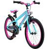BIKESTAR Bicicletta bambini 6 anni da 20 pollici ★ Bici per bambino et bambina Mountainbike con freno a retropedale et freno a mano ★ Lilla & Turchese