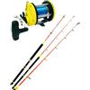 Kolpo Kit Pesca Traina sopravvento BT 5/12lb Mulinello Rotante con filo