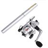 Generic Penna canna da pesca e mulinello Combo in lega di alluminio telescopico tascabile Spinning Set per barca diga appassionati di pesca sul ghiaccio collezionisti