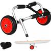 HOMCOM Carrello per Kayak Pieghevole Pneumatici 25cm Adatto a Tutte Le Superfici Max 70kg Alluminio 62x35x30cm