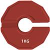 Janasiba 1 Pc Palestra Micro Piastre Manubri Piastre di Peso Frazionario in Gomma Aggiuntive per Pesi Frazionari Rosso 1KG