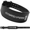 Gymreapers Pelle Pesi Cintura per Bodybuilding, Squatting, Supporto Lombare e Schiena - Imbottitura Posteriore in Vera Pelle, Neoprene, Fibbia Regolabile - per Le Taglie da Uomo e da Donna, Black