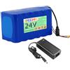 FREEDOH Batteria agli ioni di Litio da 24 Volt 24V 5AH 7.5AH 10AH 12.5AH 15AH 17.5AH 20AH Batteria al Litio per Motore 0-500W con caricabatteria,24v5ah