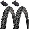 ECOVELO 2 COPERTONI 26X2.10 (56-559) + CAMERE AMERICA PNEUMATICI TASSELLATI NERI MOUNTAIN BIKE BICI BICICLETTA MTB UNISEX