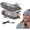 Ylnailky Riscaldati Elettrici per Donna | Calze Termiche con Batteria USB a Motivo Fiocco di Neve - Riscaldanti Portatili per Uomo e Donna,Ideali per Camminare Moto