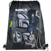 Undercover Sacca da ginnastica Star Wars per bambini, personalizzata con nome, borsa sportiva per ragazzi Darth Vader, borsa per scarpe da tirare, grigio.