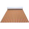 RainWeel Rivestimento per pavimento in teak, in schiuma di teak, antiscivolo, autoadesivo, per yacht, barca, marrone con linee bianche, 240 cm x 90 cm x 6 mm
