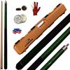 Generico Stecca Pool Jolly verde due pezzi lunghezza stecca 145 cm diametro cuoio 13 mm peso standard 19 oz con valigetta Longoni Shuttle