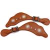 Qcbuegof Cinturino vintage con fibbie regolabili in pelle PU fiore occidentale cinghie per stivali per cavalieri equestri accessori