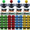 SJ@JX Arcade Game 4 Player Controller DIY Kit Microswitch Button 4&8 Way Joystick Zero Delay USB Encoder Fighting Stick Handles Console for PC MAME Raspberry Pi Retropie