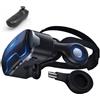 BHJAYIGS Occhiali VR, Visore Realtà Virtuale 3D, VR Visore Cuffie, Glasses 3D con Lenti HD Anti Luce Blu, Compatibili con Smartphone iPhone Android da 4,7-7,2 Pollici, Regalo di Natale, Regalo(B)