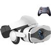 MZECH Cuffie Occhiali 3D VR, Visore Realtà Virtuale 3D, VR Visore Cuffie con Lenti HD Anti Luce Blu, per iPhone/Android Smartphones da 4,7 a 7,2 pollici, Regali di Natale per bambini e adulti(C)