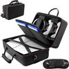 ANYHF Custodia da trasporto compatibile con PS5 SLIM 2023, custodia protettiva rigida da viaggio per Play Station 5 Slim Disc e console Digital Edition, controller, base verticale, accessori per dischi e