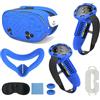 AARONMEI Kit di accessori protettivi VR per Meta Quest 3S, copertura dell'impugnatura del controller, copertura del guscio VR, maschera, copriobiettivo, impugnature per i pollici, conchiglie oculari (blu)