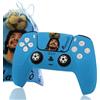 Di Carmen Kit Cover PS5 Celeste - Guscio in Silicone + Grips Antiscivolo (Thumb Grips) + Touchpad Sticker - Custodia Skin Anti Slip - Compatibile con Controller DualSense - Per veri tifosi